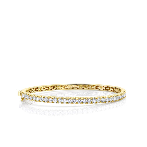 Gold & Diamond Large Bangle