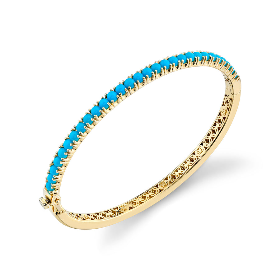 Gold & Gemstone Large Bangle - Sydney Evan Fine Jewelry