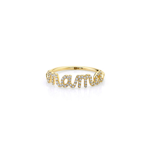 Gold & Diamond Mama Script Ring