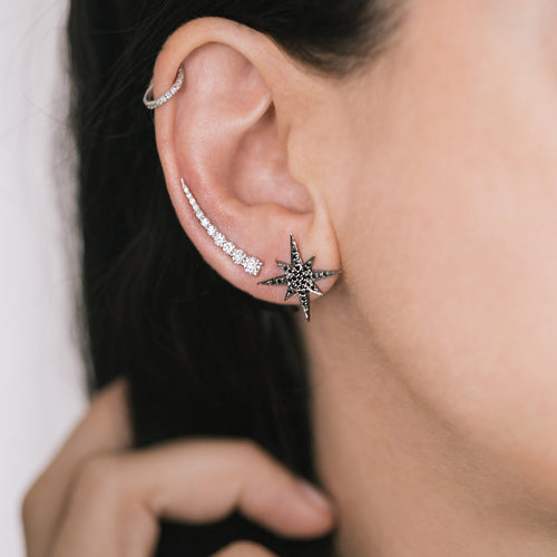 Gold & Diamond Graduated Ear Climber