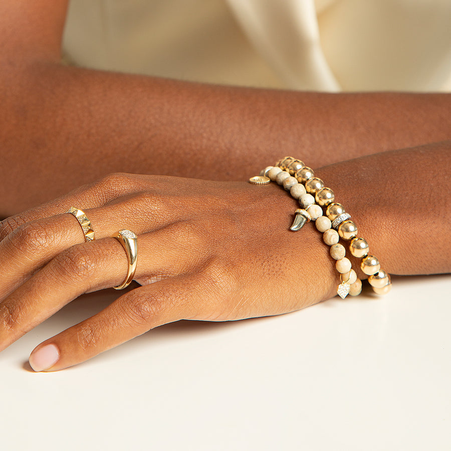 Gold & Diamond Spiritual Multi-Charm on African Opal - Sydney Evan Fine Jewelry