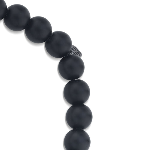 Men's Collection Mini Black Rhodium & Pavé Diamond Skull on Matte Black Onyx