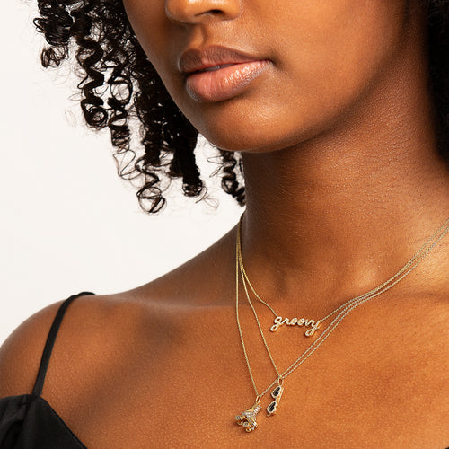 Gold & Diamond Retro Roller Skate Charm