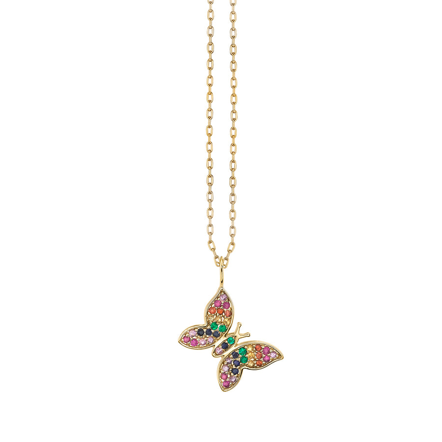 Gold & Rainbow Butterfly Charm - Sydney Evan Fine Jewelry