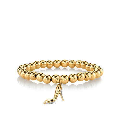 Gold & Diamond Stiletto on Gold Beads