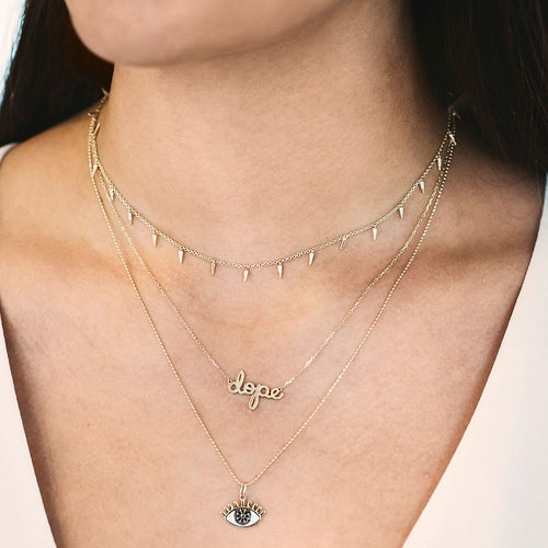 Gold & Diamond Fringe Drop Necklace