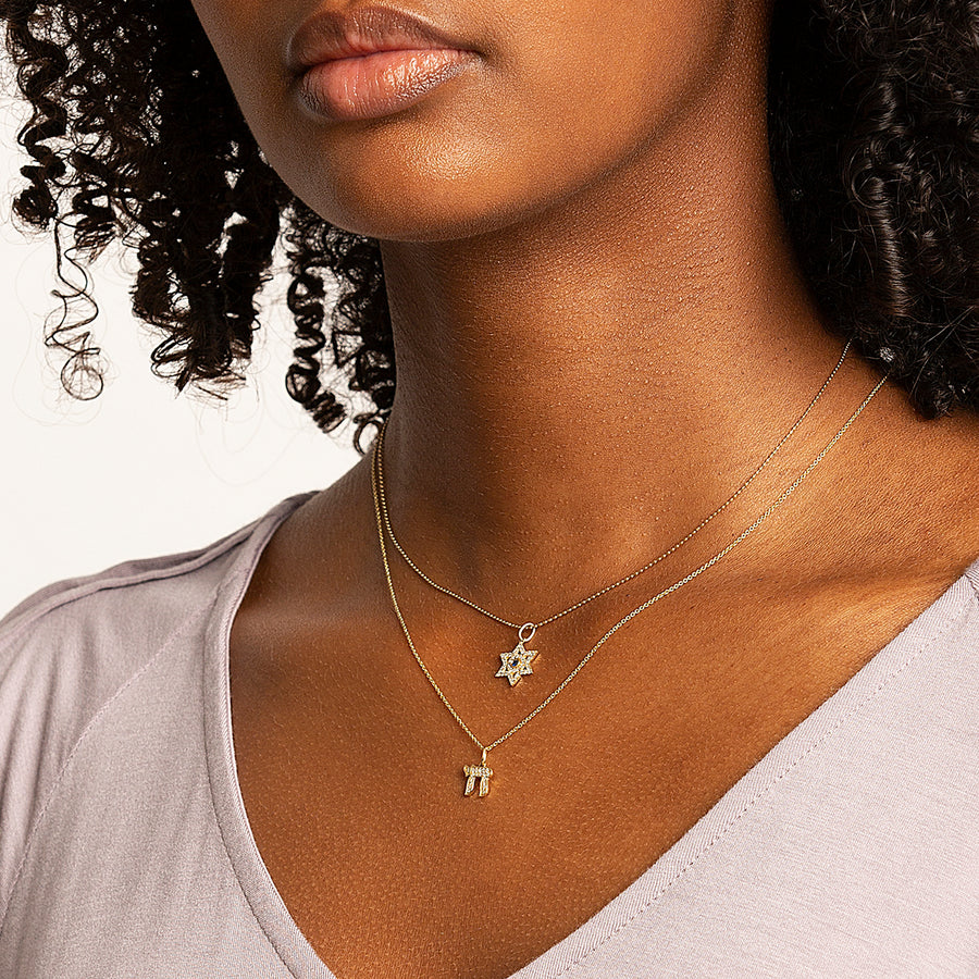 Gold & Diamond Medium Chai Charm - Sydney Evan Fine Jewelry