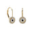 Gold & Diamond Evil Eye French Wire Earrings