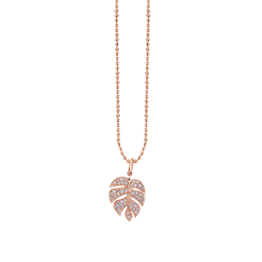 Gold & Diamond Medium Monstera Leaf Charm - Sydney Evan Fine Jewelry