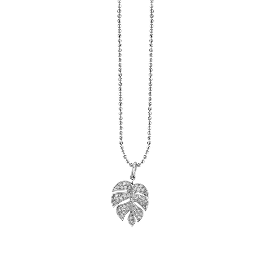 Gold & Diamond Medium Monstera Leaf Charm - Sydney Evan Fine Jewelry