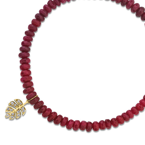 Gold & Diamond Tiny Monstera Leaf on Jade