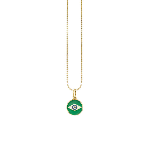 Kids Collection Gold & Enamel Tiny Eye Medallion Necklace