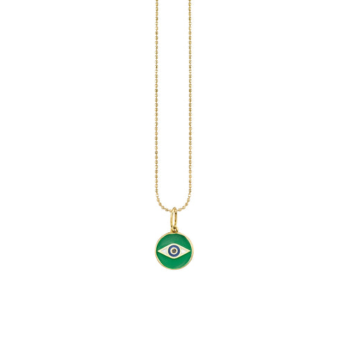 Gold & Enamel Tiny Eye Medallion Charm