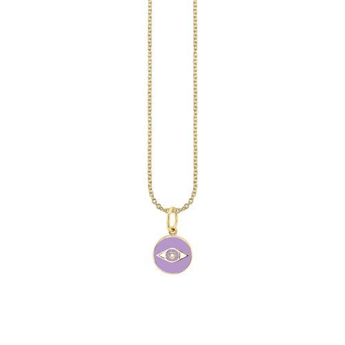Kids Collection Gold & Enamel Tiny Eye Medallion Necklace