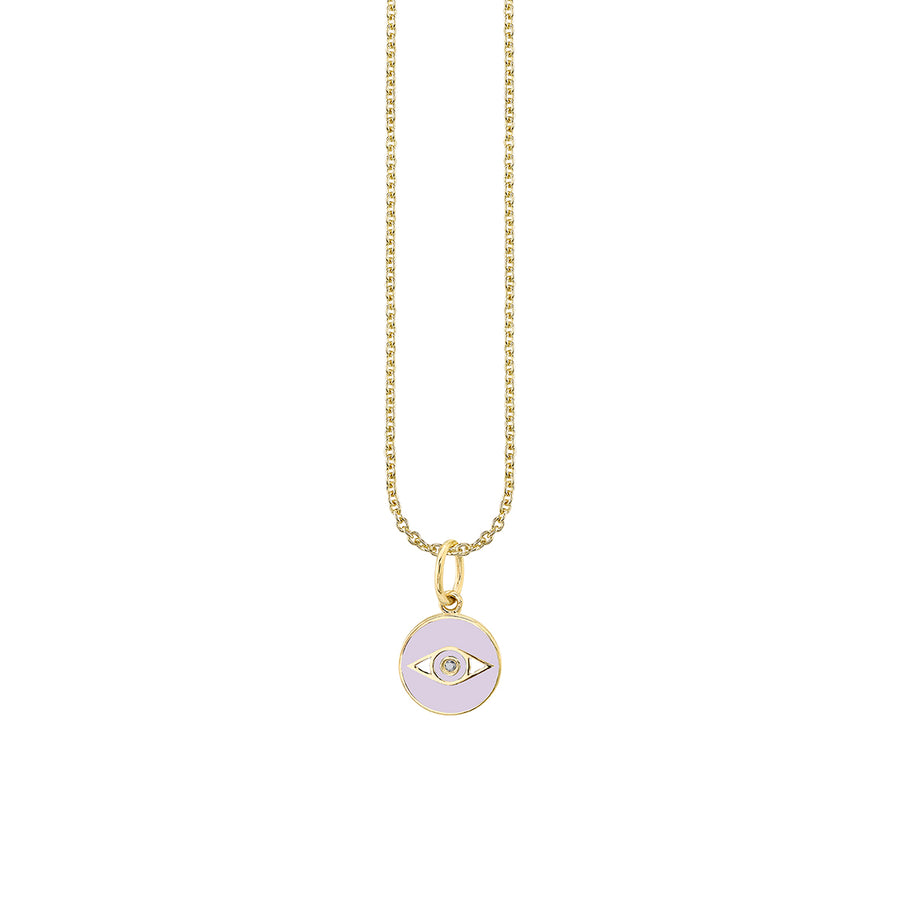 Gold & Enamel Tiny Eye Medallion Charm - Sydney Evan Fine Jewelry