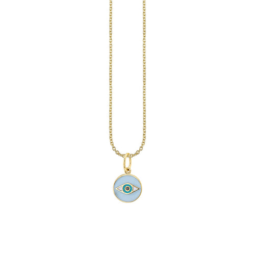 Kids Collection Gold & Enamel Tiny Eye Medallion Necklace