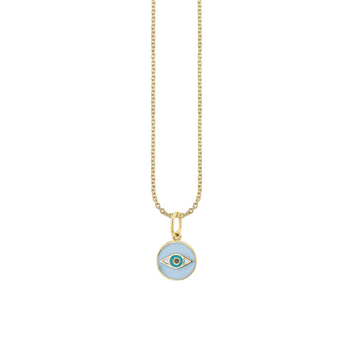 Gold & Enamel Tiny Eye Medallion Charm