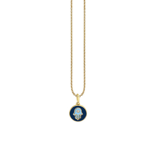 Kids Collection Gold & Enamel Tiny Hamsa Medallion Necklace