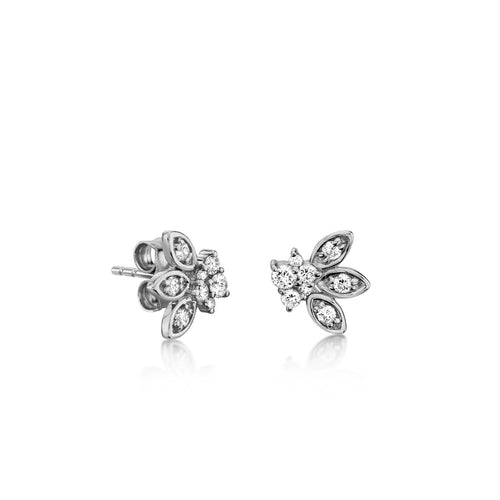 Gold & Diamond Marquis Petal Studs