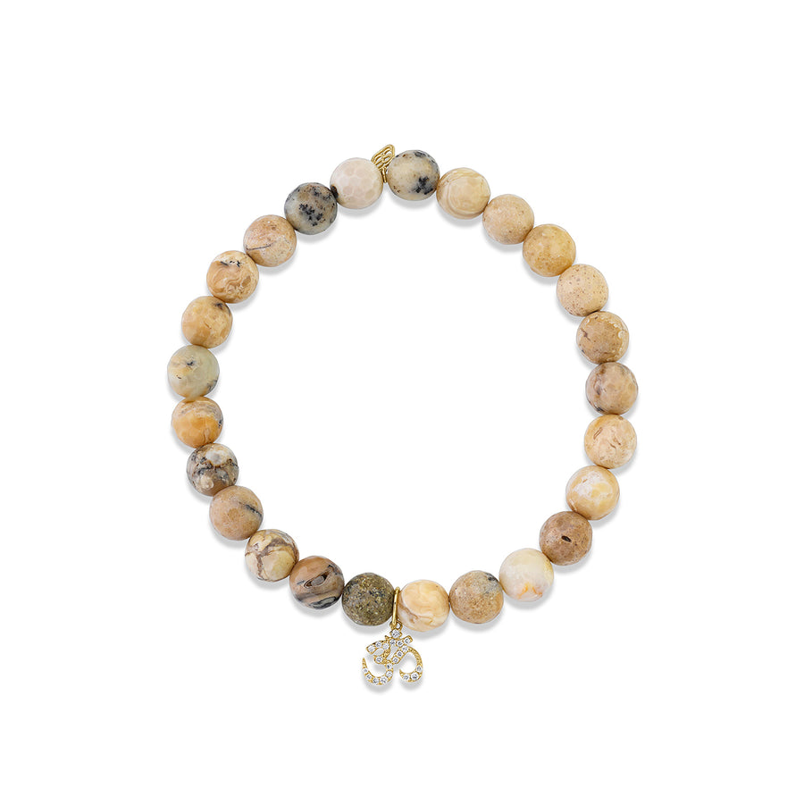 Men's Collection Gold & Diamond OM on African Opal - Sydney Evan Fine Jewelry