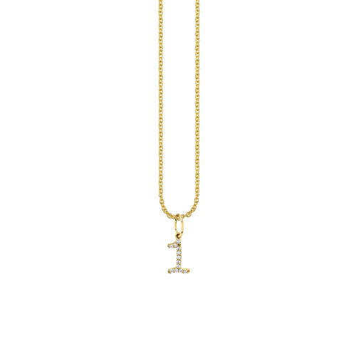 Gold & Diamond Small Number Charm