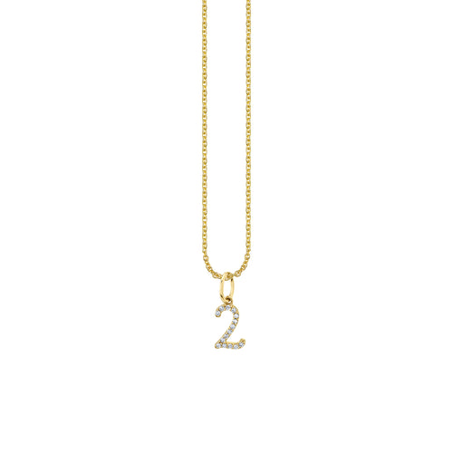 Gold & Diamond Small Number Charm