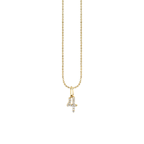 Gold & Diamond Small Number Charm