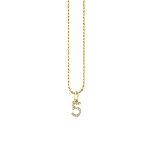 Gold & Diamond Small Number Charm