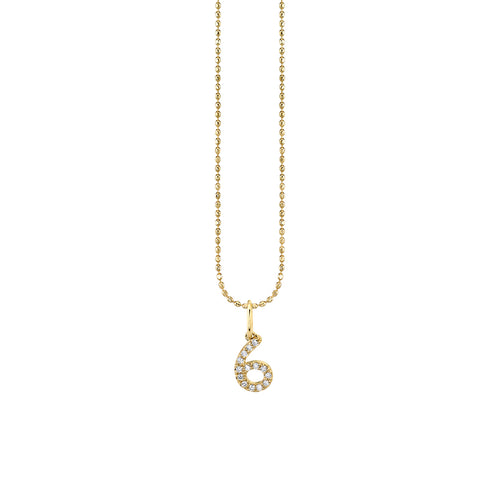 Gold & Diamond Small Number Charm