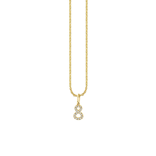 Gold & Diamond Small Number Charm