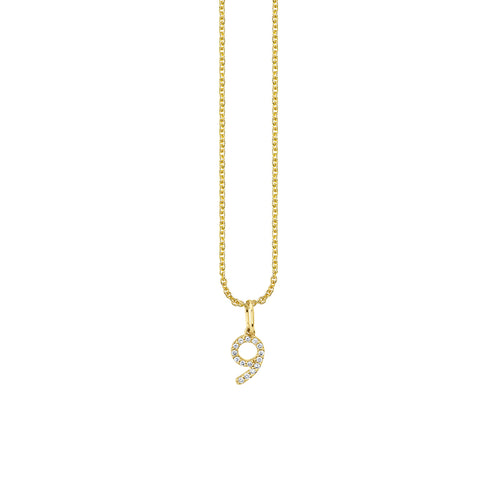 Gold & Diamond Small Number Charm