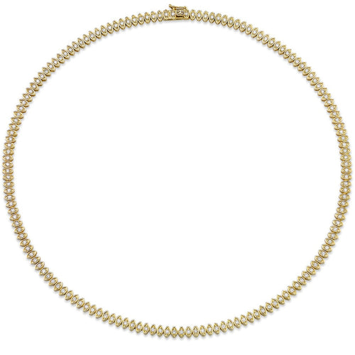 Gold & Diamond Marquise Eye Eternity Necklace