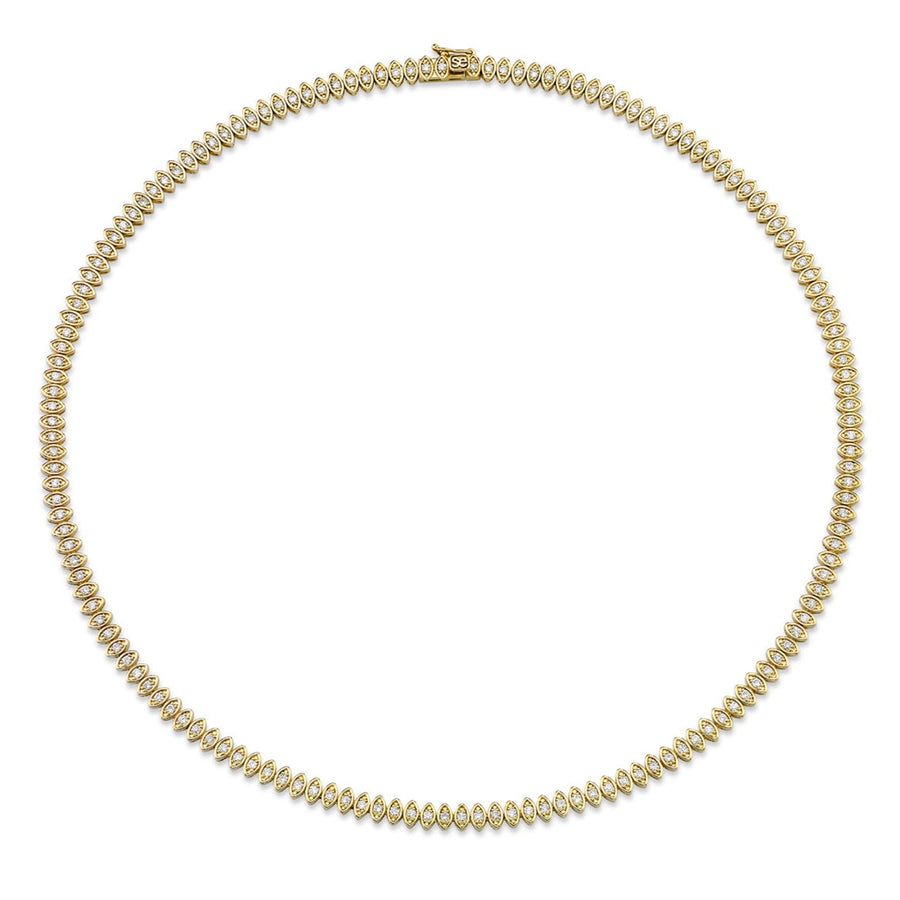 Gold & Diamond Marquise Eye Eternity Necklace - Sydney Evan Fine Jewelry