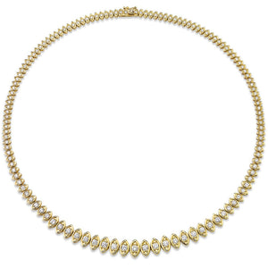 Gold & Diamond Marquise Eye Graduated Eternity Necklace - Sydney Evan Fine Jewelry