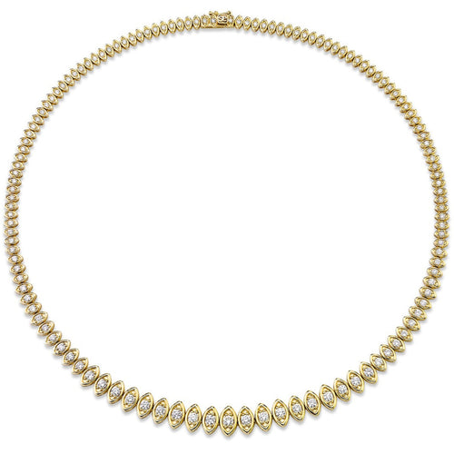 Gold & Diamond Marquise Eye Graduated Eternity Necklace