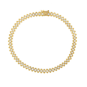Gold & Diamond Marquise Eye Tennis Bracelet - Sydney Evan Fine Jewelry