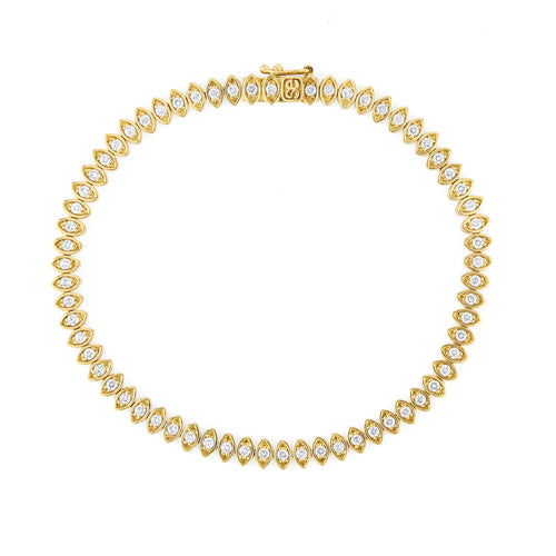 Gold & Diamond Marquise Eye Tennis Bracelet