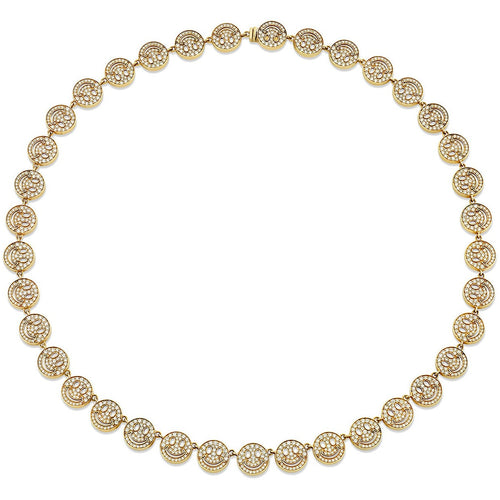 Gold & Diamond Happy Face Eternity Necklace