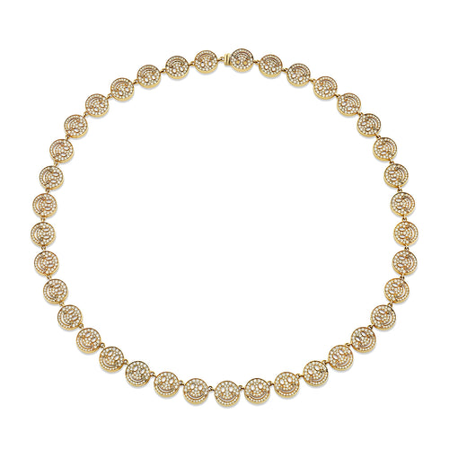 Men's Collection Gold & Diamond Happy Face Eternity Necklace