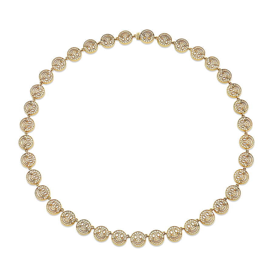 Men's Collection Gold & Diamond Happy Face Eternity Necklace - Sydney Evan Fine Jewelry
