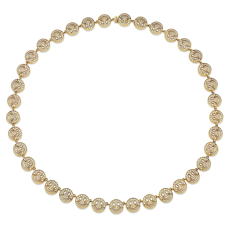 Gold & Diamond Happy Face Eternity Necklace - Sydney Evan Fine Jewelry