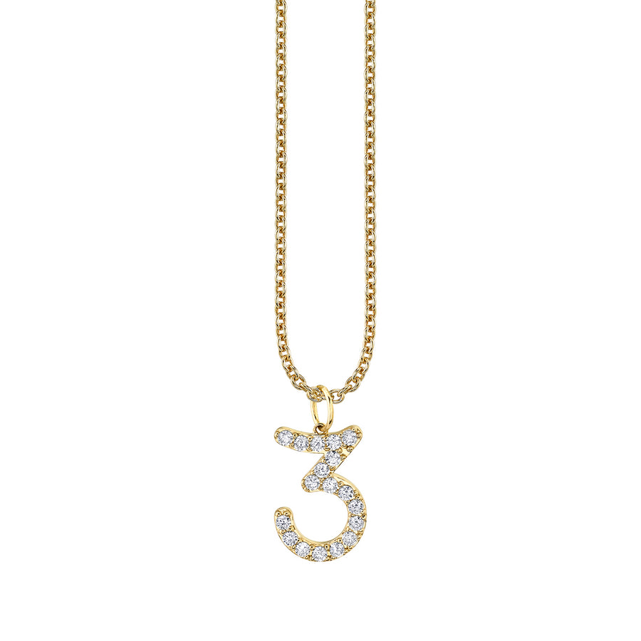 Gold & Diamond Large Number Charm - Sydney Evan Fine Jewelry