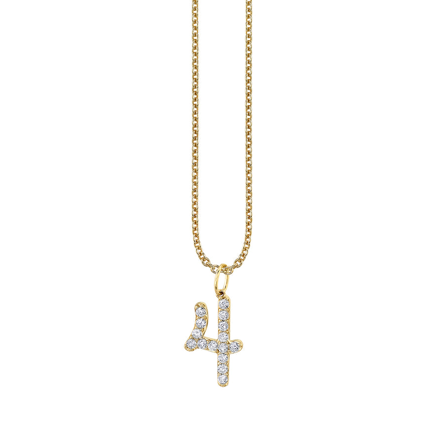 Gold & Diamond Large Number Charm - Sydney Evan Fine Jewelry