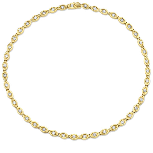 Gold & Diamond Large Marquise Eye Eternity Necklace