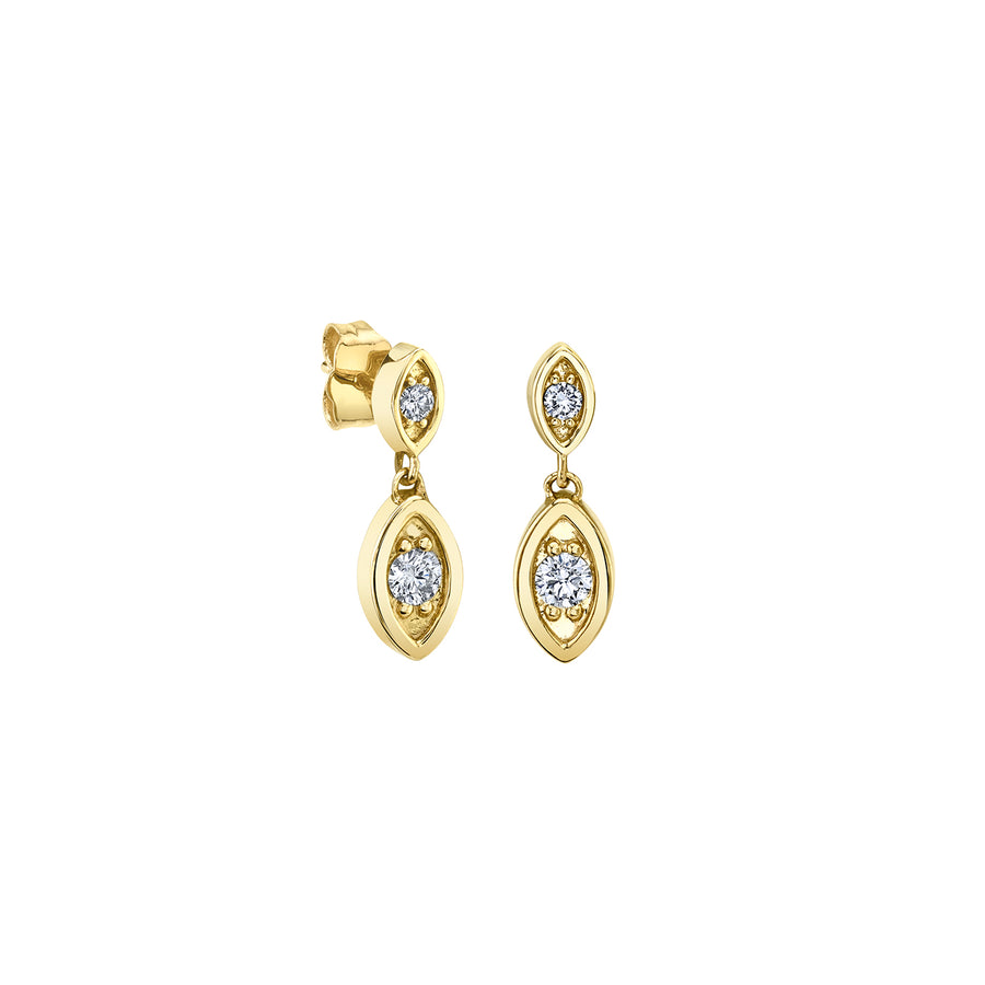 Gold & Diamond Marquise Evil Eye Drop Earring - Sydney Evan Fine Jewelry