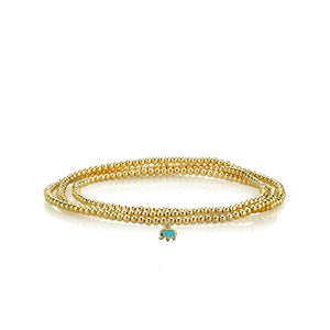 Gold & Enamel Tiny Elephant on Gold Beads - Sydney Evan Fine Jewelry