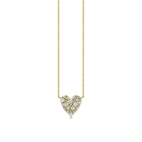 Gold & Diamond Small Cocktail Heart Necklace