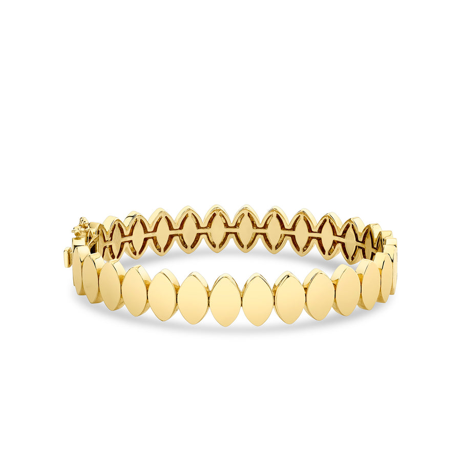 Pure Gold Marquise Eye Hinge Bangle - Sydney Evan Fine Jewelry