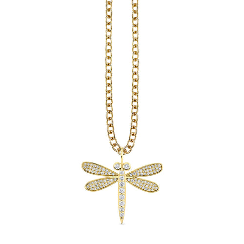 Gold & Diamond Large Dragonfly Charm