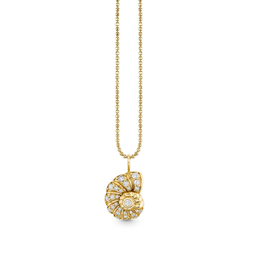 Gold & Diamond Large Nautilus Shell Charm - Sydney Evan Fine Jewelry